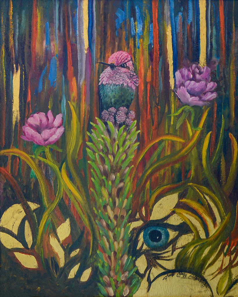 Anna's Hummingbird by Janis Clary. Fine art for sale, home and office decor. Abstract, realism, impressionism. Stuart, Martin County, Treasure Coast, Florida. MartinArts, Martin Artisans Guild. Martin County Open Studio Tour