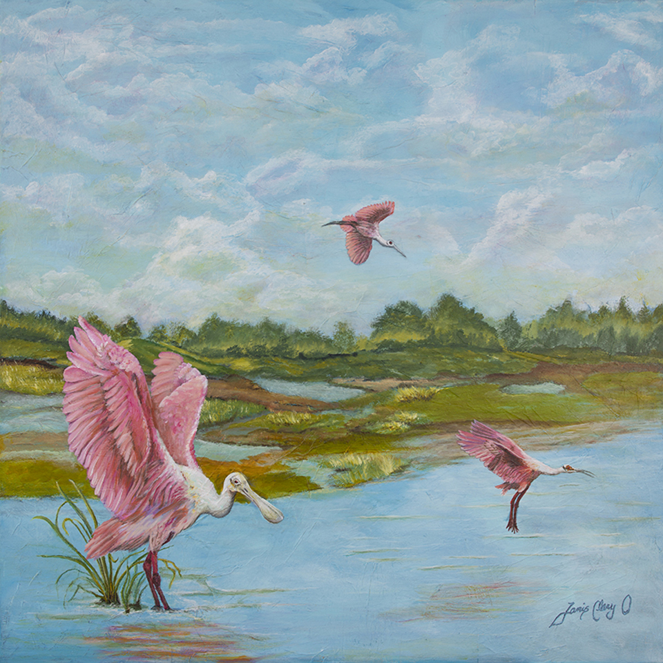 “Pink Is In” Janis Clary "O" Original Fine Art. Stuart, Martin County, Treasure Coast, Florida