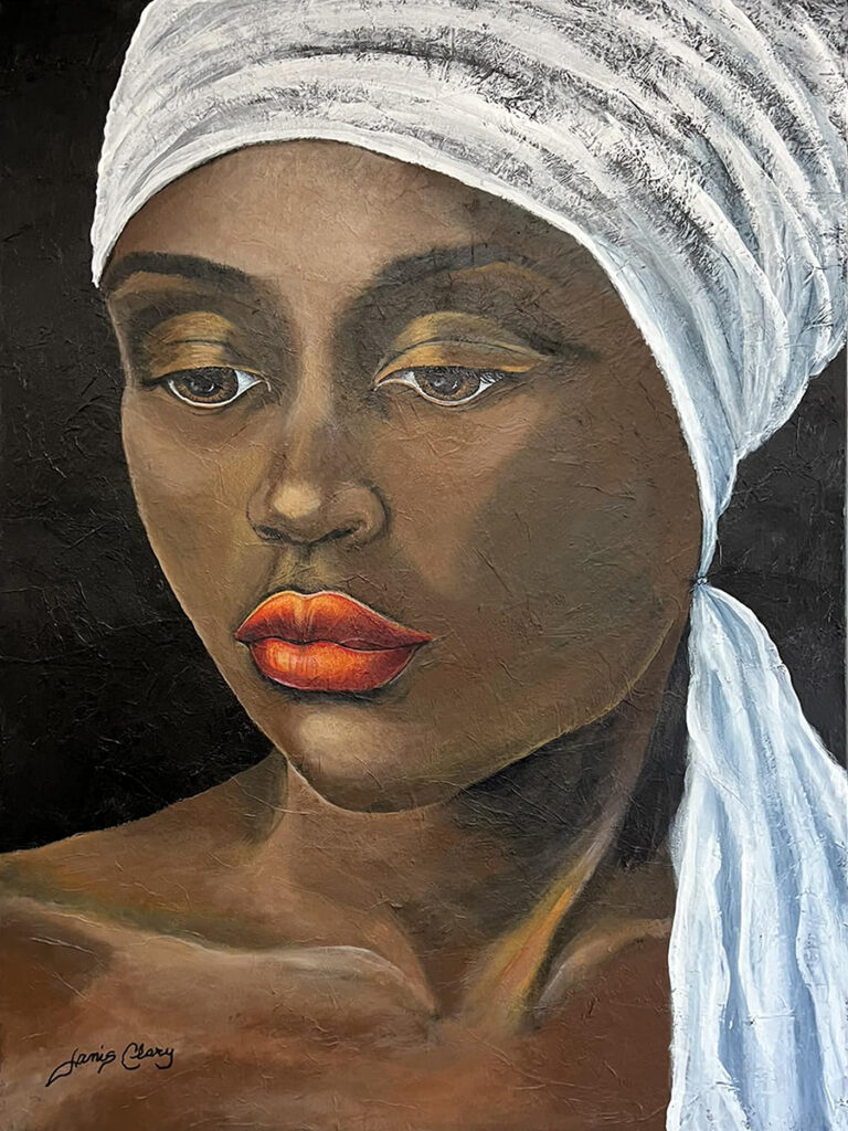 The “Black and White” painting, 30”x40” acrylic on canvas, was chosen for the show 'Best of the Best 2022' at the Backus Museum in Fort Pierce, Florida. Janis Clary "O" Original Fine Art. Stuart, Martin County, Treasure Coast, Florida